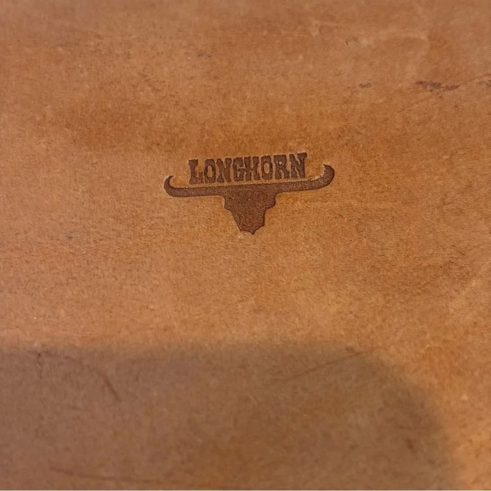 Longhorn Leather natural leather snap pouch